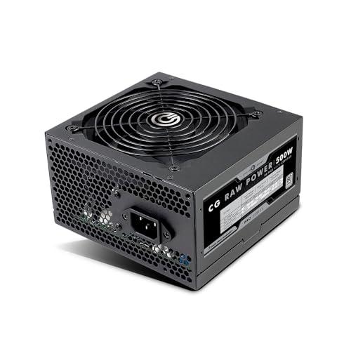 CIRCLE COMPLETE TECHNOLOGY Circle CG RAW Power 500 WATTS Gaming Power Supply/PSU - Non-Modular | 80 Plus White Certified | 120mm Fan | with Active PFC, Flat Black Cables | 500 Watt - Image 1