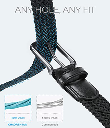 CHAOREN Stretch Belts for Men - Braided Elastic Golf Belt for Men 1 3/8"- Gift for Casual Jeans Shorts - Image 3