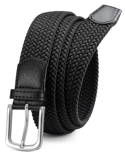 CHAOREN Stretch Belts for Men - Braided Elastic Golf Belt for Men 1 3/8"- Gift for Casual Jeans Shorts - Image 1