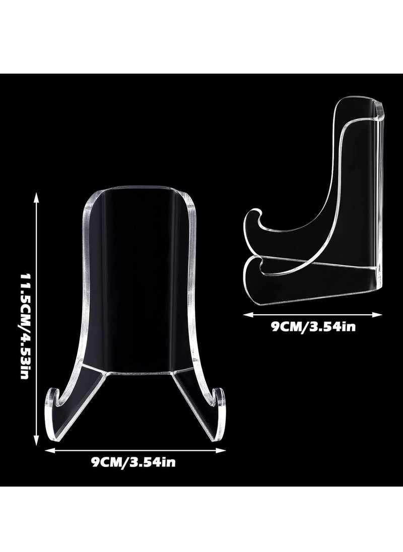 2 Pieces Acrylic Plate Holder Picture Stands Easels Display Stands Table Top Holder(3.5 x 3.5 x 4.5 Inch)