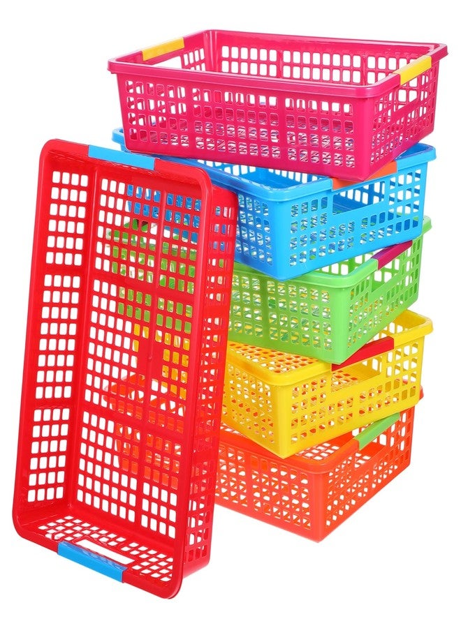 AojSup 6 Pack Large Plastic Classroom Paper Organizers, Turn in Trays Classroom,Paper Trays for Classroom, Book Baskets for Library, Drawers, Office, Home (13.6 x 10 x 3.1 Inch) - Image 1
