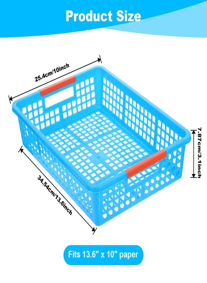AojSup 6 Pack Large Plastic Classroom Paper Organizers, Turn in Trays Classroom,Paper Trays for Classroom, Book Baskets for Library, Drawers, Office, Home (13.6 x 10 x 3.1 Inch) - Image 3