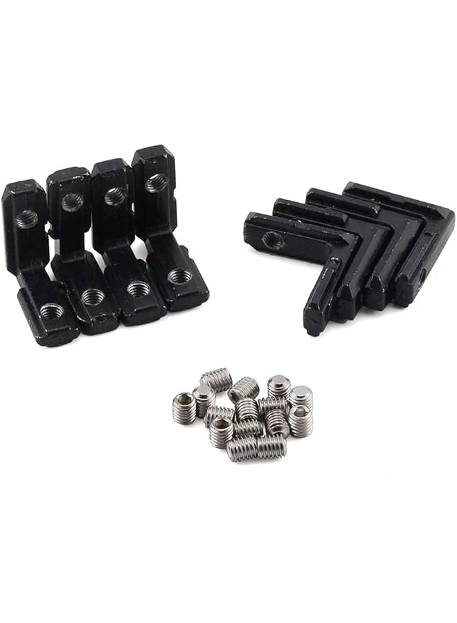 PROMASS promass T-Slot L-Shape Aluminum Profile Internal Corner Joint Bracket Connector for 2020 Alu profile with M5 screw (Silver, 12 PCS) 