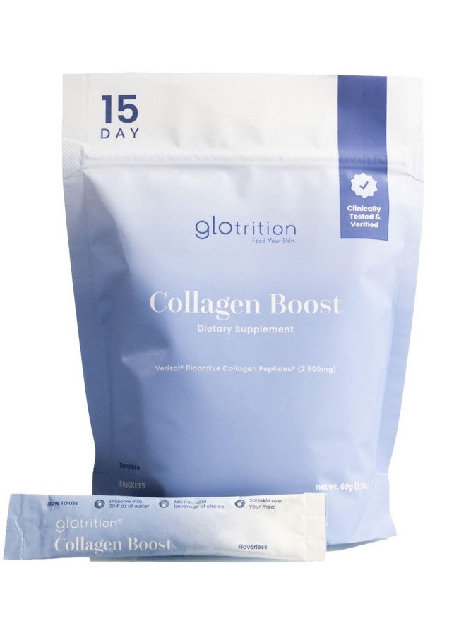 Glotrition Collagen Boost | Skin, Hair, Nails & Joint Support | Reduce Wrinkles and Firm Skin | All-Natural, Non-GMO Collagen for Women & Men 15ct - Image 1