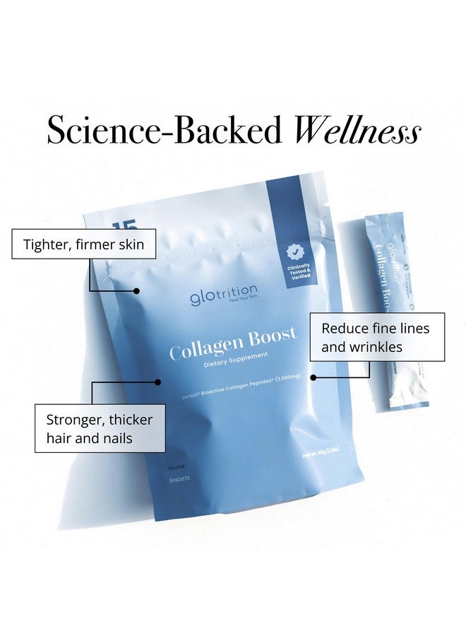 Glotrition Collagen Boost | Skin, Hair, Nails & Joint Support | Reduce Wrinkles and Firm Skin | All-Natural, Non-GMO Collagen for Women & Men 15ct - Image 3