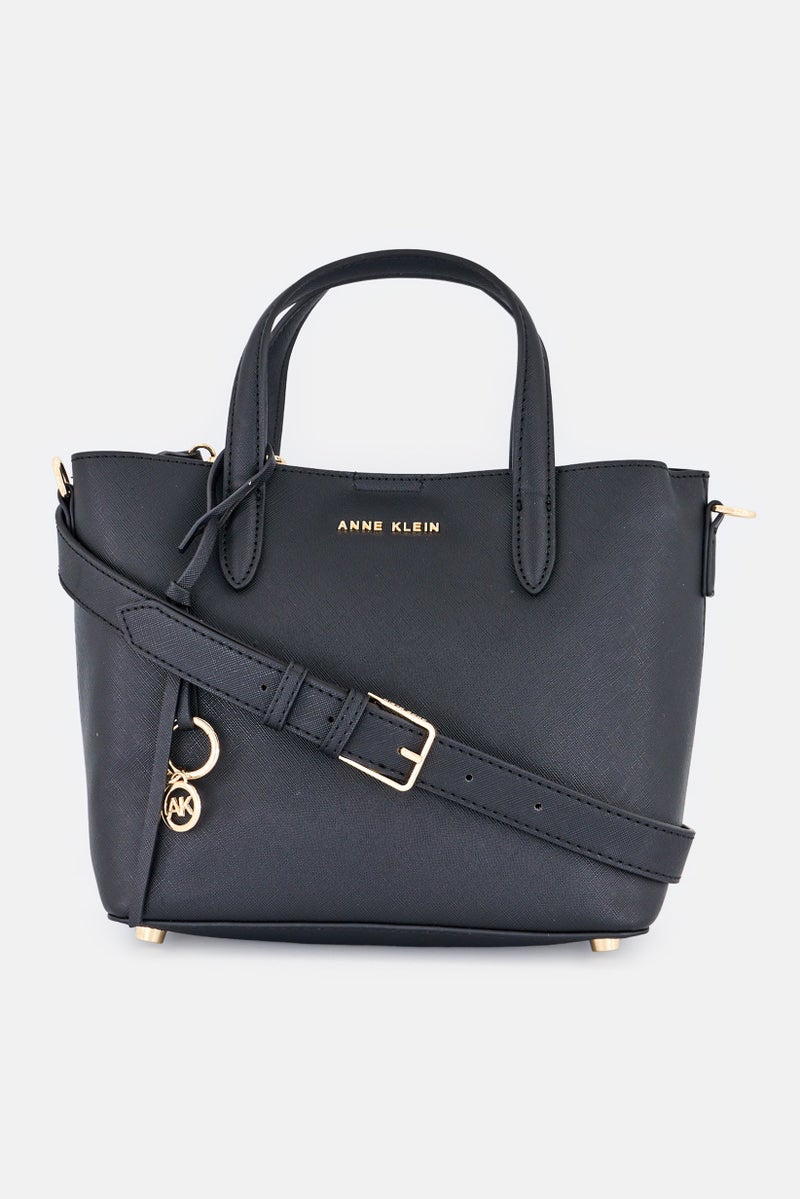 ANNE KLEIN Women Hardware Logo Bonded Mini Tote Bag, Black  - Image 1