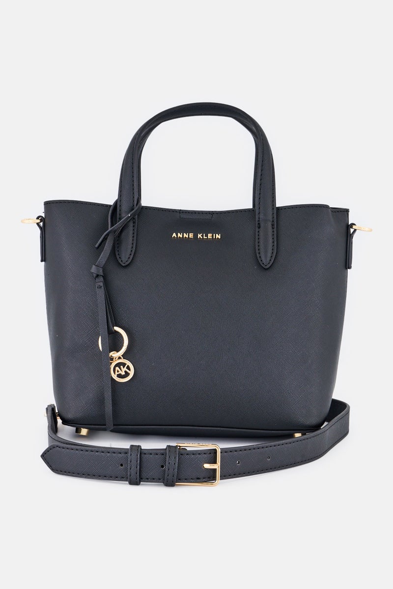 ANNE KLEIN Women Hardware Logo Bonded Mini Tote Bag, Black  - Image 2