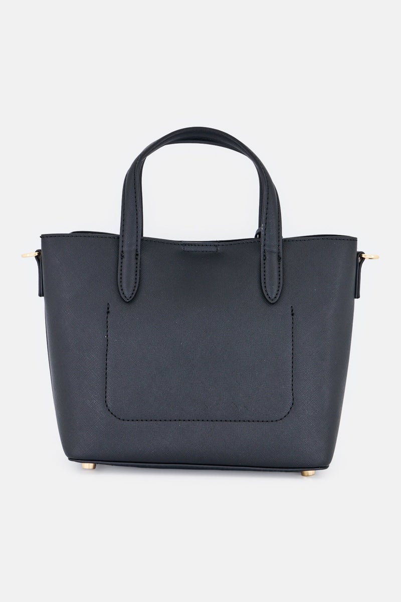 ANNE KLEIN Women Hardware Logo Bonded Mini Tote Bag, Black  - Image 3