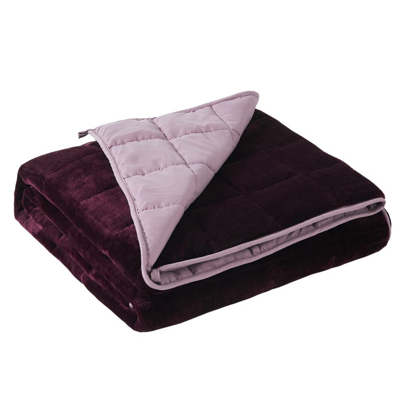 Satwip Weighted Blanket 20lbs Queen Size Fuzzy Warm Flannel Throw Blanket with Soft Breathable Sanded 60 x 80 inches Red Pink