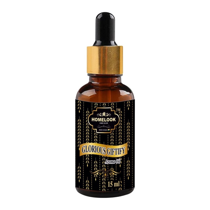 HOMELOOK HOMELOOK Oil Burner Aroma OilVaporizer Set Glorious Giftify with 2 TLight 15ml Aroma Pure and Premium Fragrance and Glass Bottle Black and Golden Dropper Romantic Fragrance Mood Enhancer  - Image 5