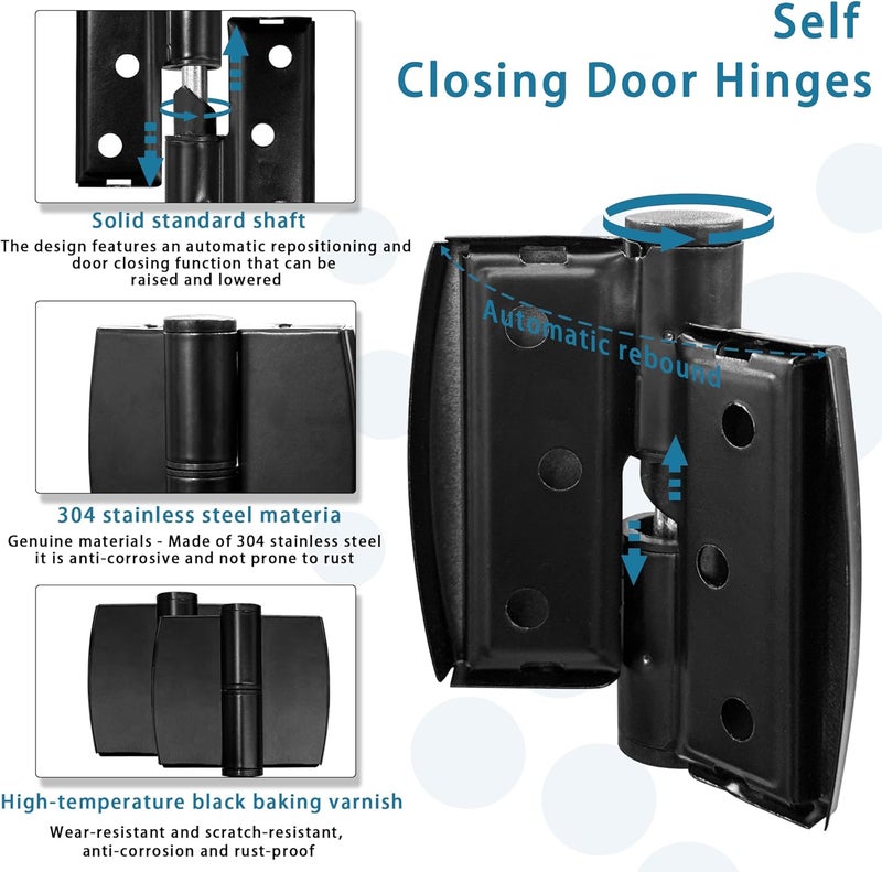 KYIEN 2Pcs Stainless Steel PublicToilet Toilet Partition Hardware Connection Accessories Hotel Shopping Mall Public Toilet Partition Hinge Self-Closing Spring Hinge (Left Side) - Image 2