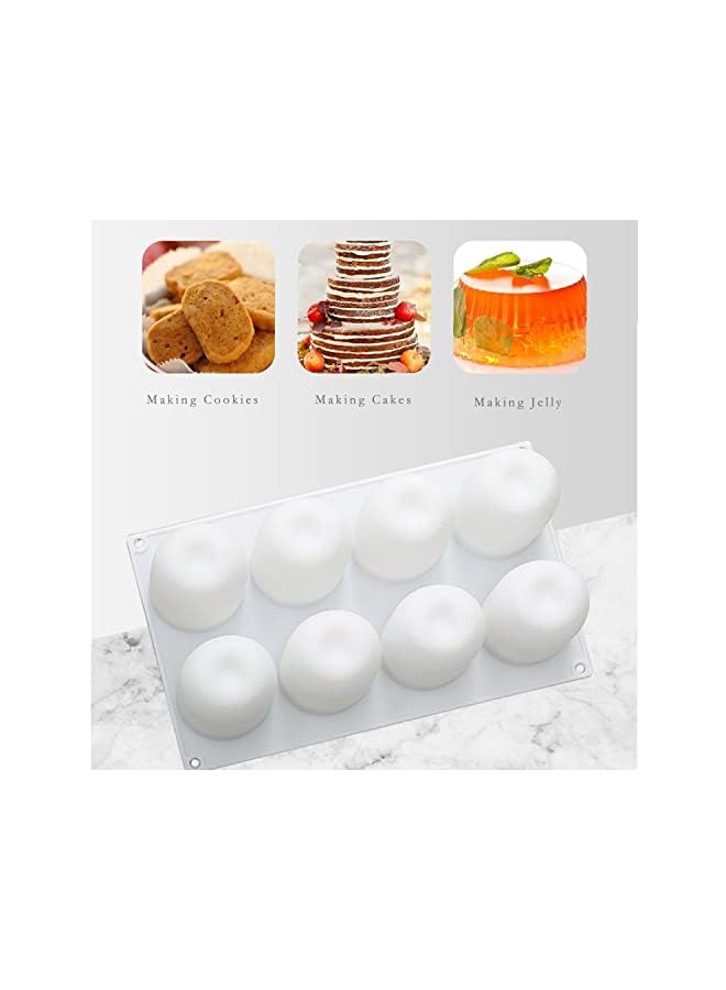 S-TOP Silicone Molds Baking for Mousse Cake, 3D Baking Molds Dessert Molds for Pastry Truffle Pudding Jelly Cheesecake, Apple Shape, 8-Cavity - Image 2