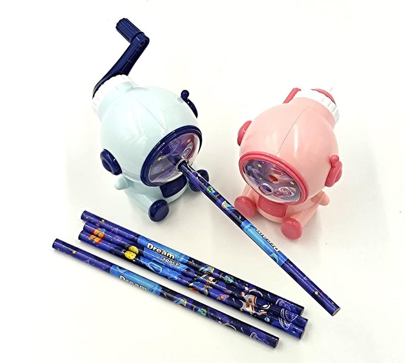 Niku Niku Space Astronaut Pencil Sharpener for Kids Table Sharpener Machine Birthday Return Gift Pencil Cutter Machine Sharpeners for School Supply and Office Pack of 1 Random Colour - Image 4
