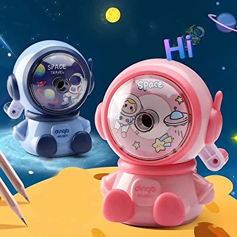 Niku Niku Space Astronaut Pencil Sharpener for Kids Table Sharpener Machine Birthday Return Gift Pencil Cutter Machine Sharpeners for School Supply and Office Pack of 1 Random Colour - Image 3