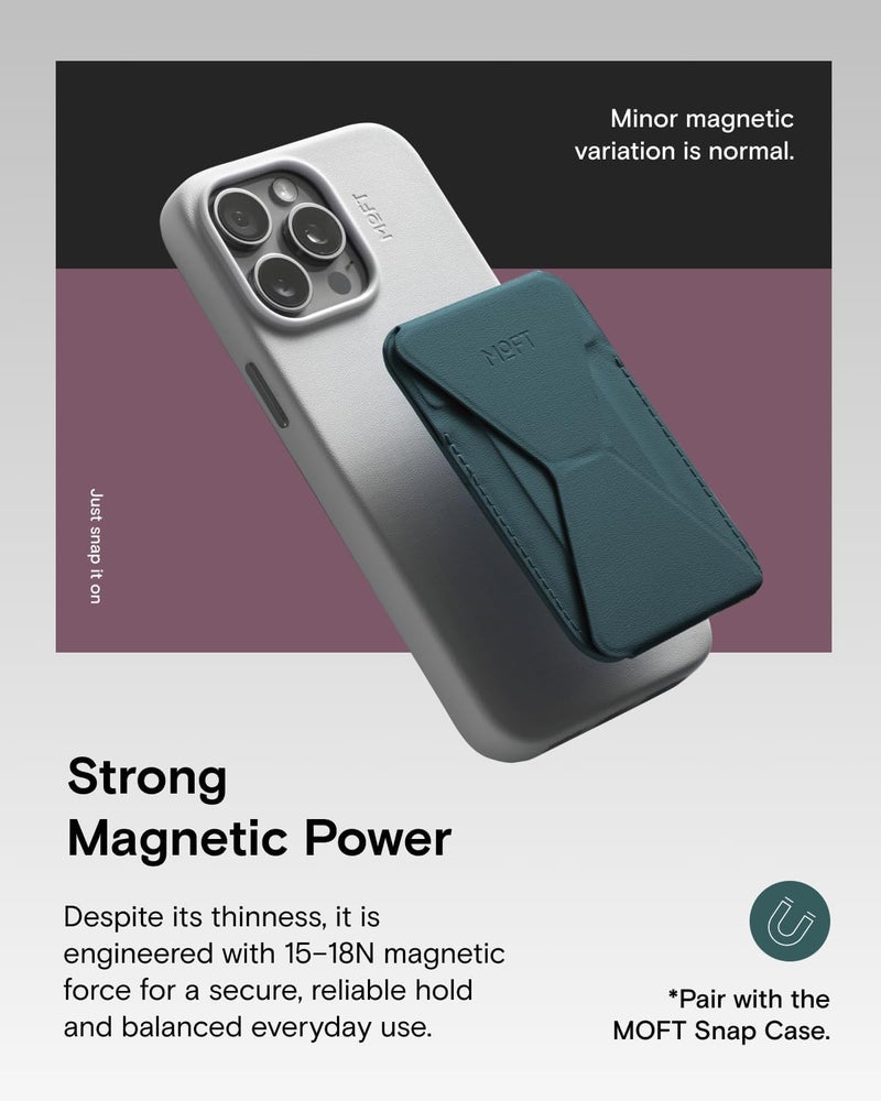 MOFT Magnetic Wallet Stand Compatible with iPhone 17/16/15/14/13/12 Series, Angle Adjustment & Magsafe Compatible MOVAS Phone Stand,Jungle - Image 4