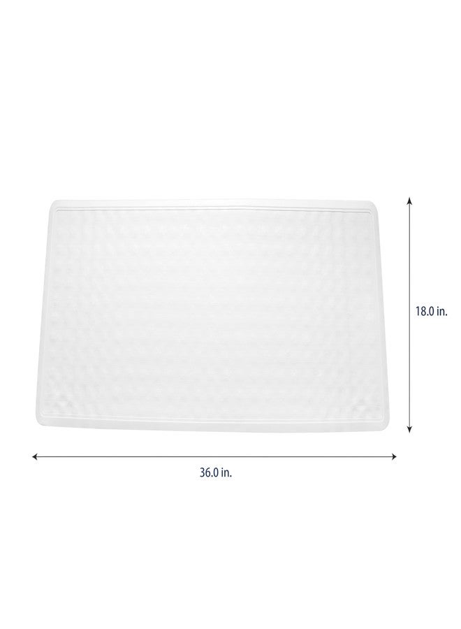 Bath Bliss Anti-Slip Jumbo Bath Mat | Dimensions: 18 x 36 | Great for Bathtub | Shower | Adult & Kids Safety | Bathroom Accessories | White - Image 4