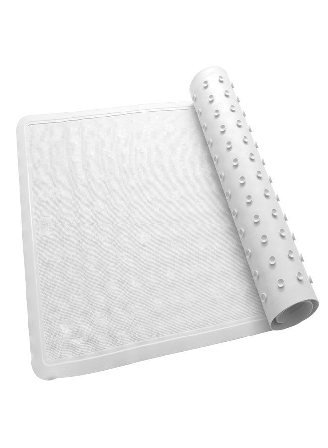 Bath Bliss Anti-Slip Jumbo Bath Mat | Dimensions: 18 x 36 | Great for Bathtub | Shower | Adult & Kids Safety | Bathroom Accessories | White - Image 1