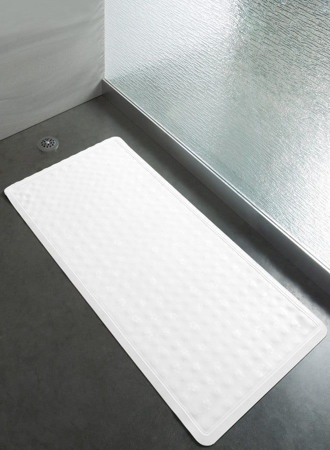 Bath Bliss Anti-Slip Jumbo Bath Mat | Dimensions: 18 x 36 | Great for Bathtub | Shower | Adult & Kids Safety | Bathroom Accessories | White - Image 2