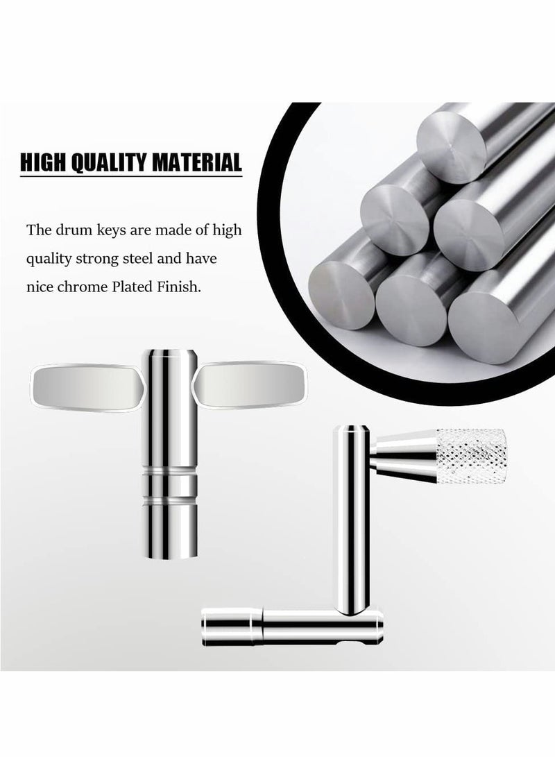 طقم مفاتيح درام عالمي مكون من 7 قطع، مصنوعة من الفولاذ المطلي بالكروم، مفاتيح ضبط لآلات الإيقاع، أدوات نوع T ونوع Z لعازفي الموسيقى - Image 2
