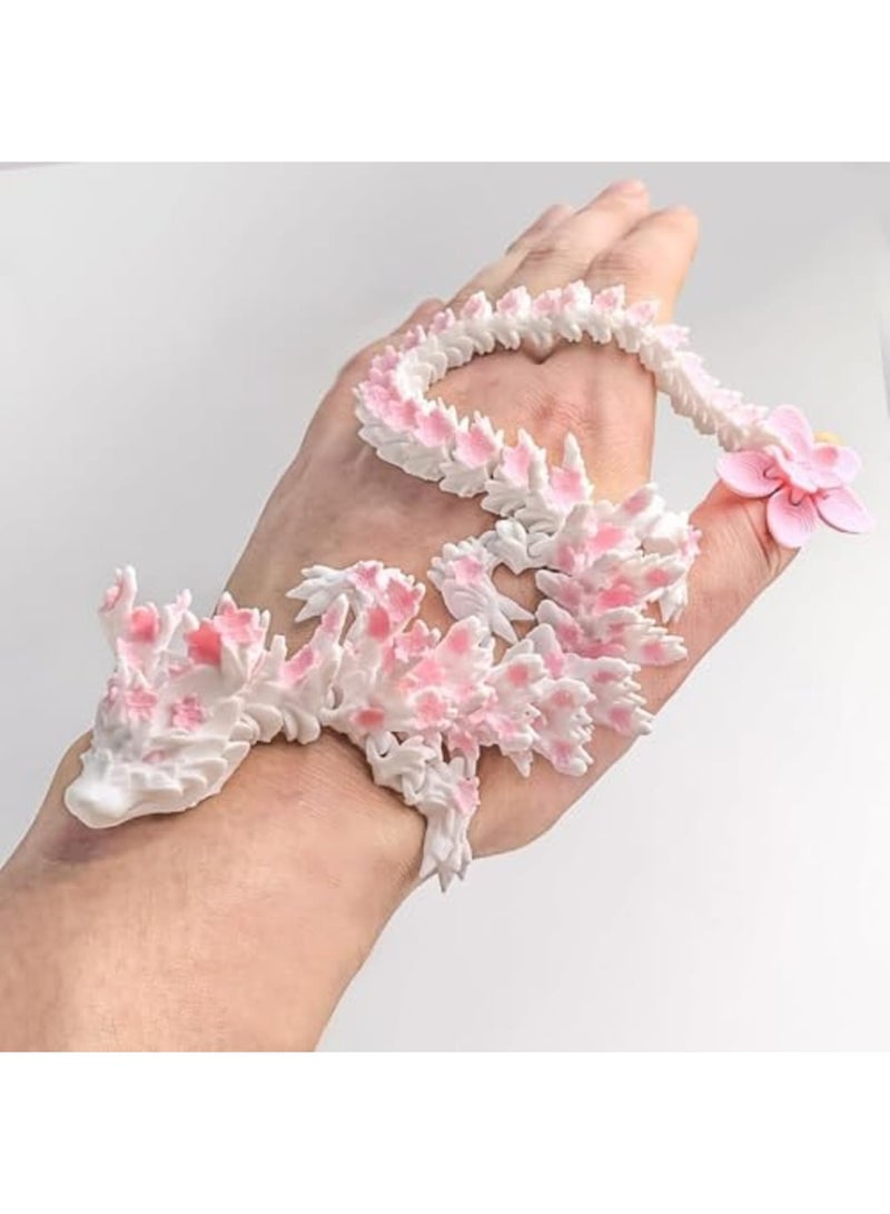 Luckam 3D Printed Cherry Blossom Dragon, 10.8 Inch Articulated Movable Fantasy Dragon Model for Display and Collection Decorative Desk Toy for Home Office Dragon Lovers Collectors Unique Gift - Image 2