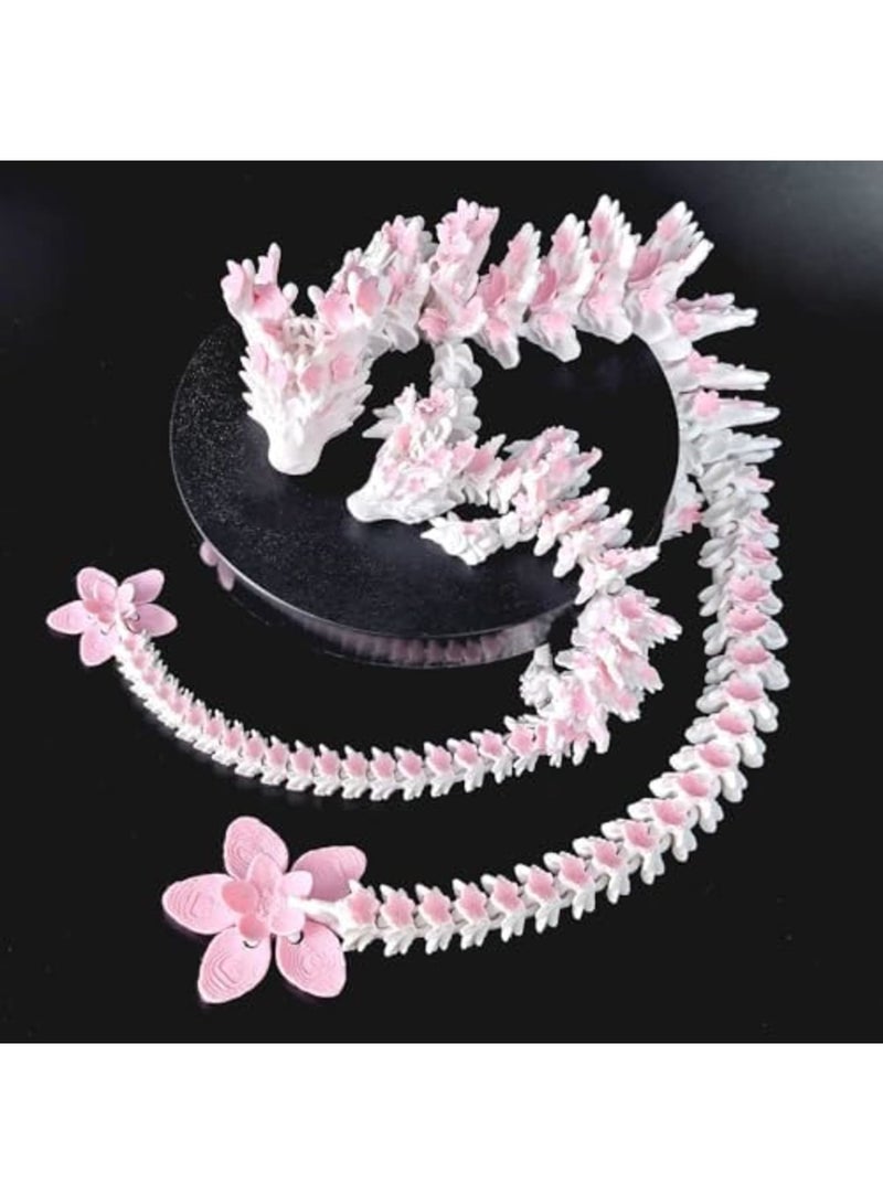 Luckam 3D Printed Cherry Blossom Dragon, 10.8 Inch Articulated Movable Fantasy Dragon Model for Display and Collection Decorative Desk Toy for Home Office Dragon Lovers Collectors Unique Gift - Image 4