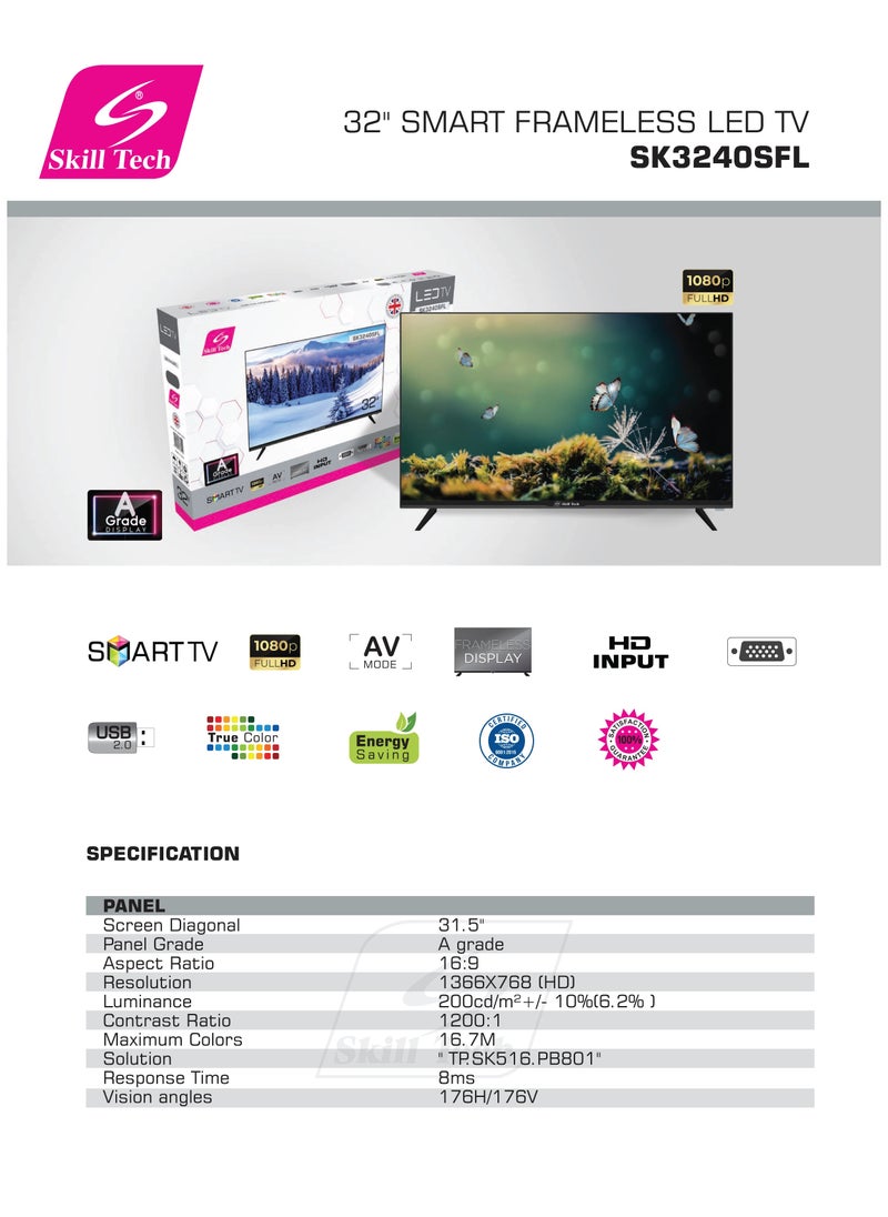 Skill Tech Skill Tech SK3240SFL is a sleek and compact 32 Inch HD LED TV  - Image 3