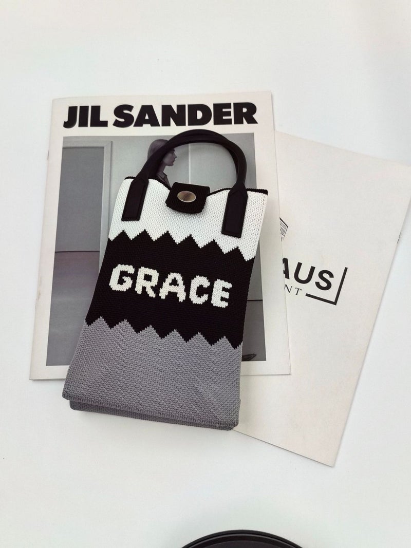 2024 Cute Cartoon Knitted Mobile Phone Bag Women'S Korean-Style All-Match One-Shoulder Crossbody Bag Travel Coin Purse Handbag - Image 4