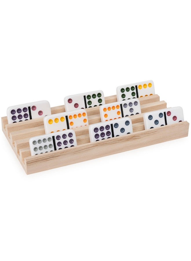 سبين ماستر جيمز ألعاب سبين ماستر، رفوف دومينو خشبية، مجموعة من 4 صواني لدومينو القطار المكسيكي، ألعاب دومينو، لعبة كلاسيكية، لعبة أطفال، للبالغين والأطفال من سن 8 سنوات فما فوق - Image 3