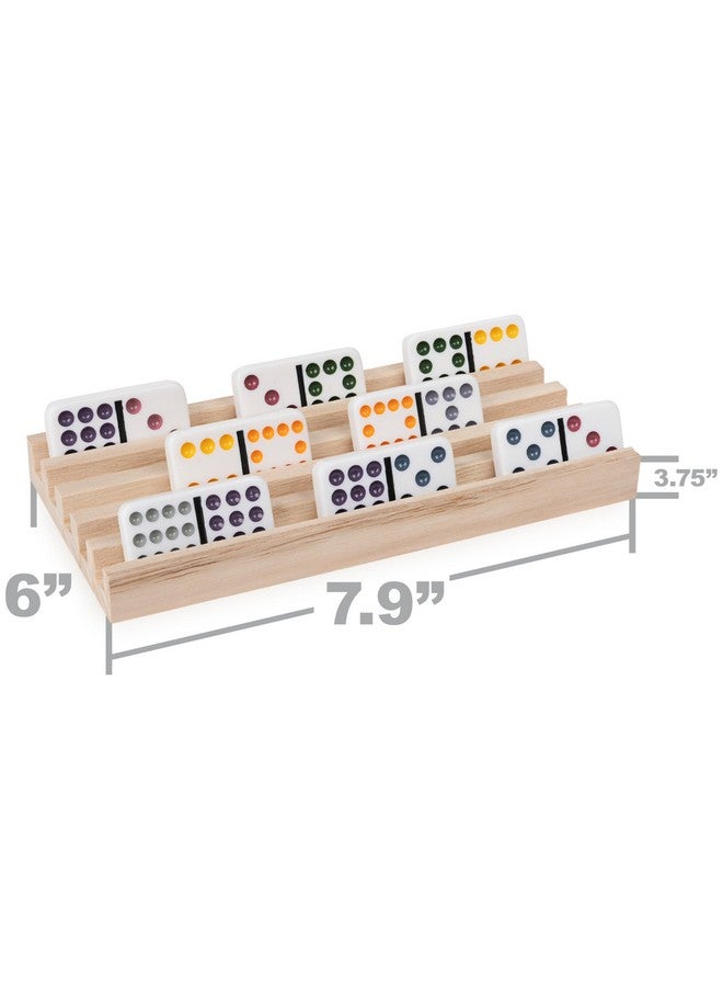 سبين ماستر جيمز ألعاب سبين ماستر، رفوف دومينو خشبية، مجموعة من 4 صواني لدومينو القطار المكسيكي، ألعاب دومينو، لعبة كلاسيكية، لعبة أطفال، للبالغين والأطفال من سن 8 سنوات فما فوق - Image 5