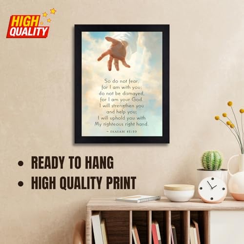 Interio Crafts Isaiah 41:10 Bible Verse Christian Decor Jesus Christ Decor Wall Framed Poster- Synthetic Wood, 13X10 Inches - Image 3