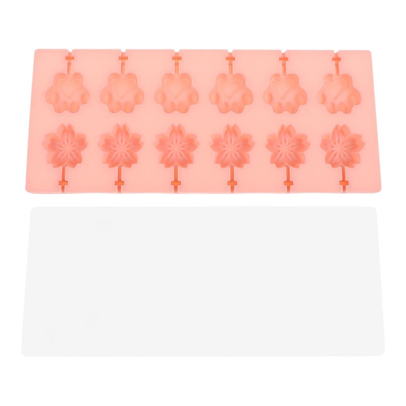 Silicone Baking Mold 12 Cavity Cherry Blossom Cat Paw Design With Lid - Image 2