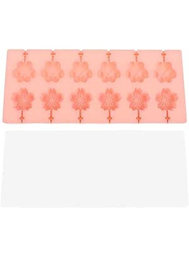 Silicone Baking Mold 12 Cavity Cherry Blossom Cat Paw Design With Lid - Image 1