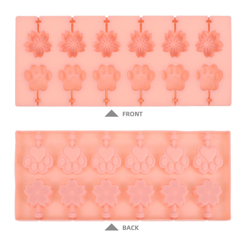 Silicone Baking Mold 12 Cavity Cherry Blossom Cat Paw Design With Lid - Image 4