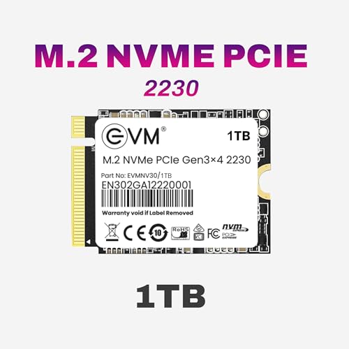 EVM 1TB M.2 NVMe SSD 2230 | PCIe Gen3x4 Internal SSD | 3000MB/s Read | 1900MB/s Write | 3D NAND Flash | Ultra Fast Storage | Compact Size | Laptop & Mini PC Compatible | 5 Year Warranty (EVMNV30/1TB) - Image 2