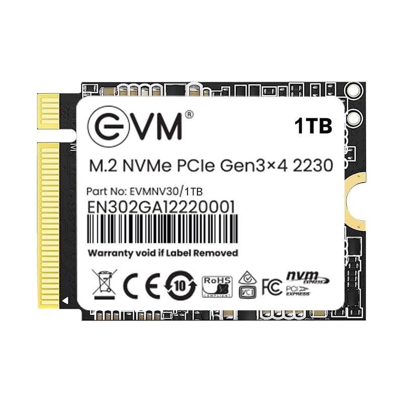 EVM 1TB M.2 NVMe SSD 2230 | PCIe Gen3x4 Internal SSD | 3000MB/s Read | 1900MB/s Write | 3D NAND Flash | Ultra Fast Storage | Compact Size | Laptop & Mini PC Compatible | 5 Year Warranty (EVMNV30/1TB) - Image 1