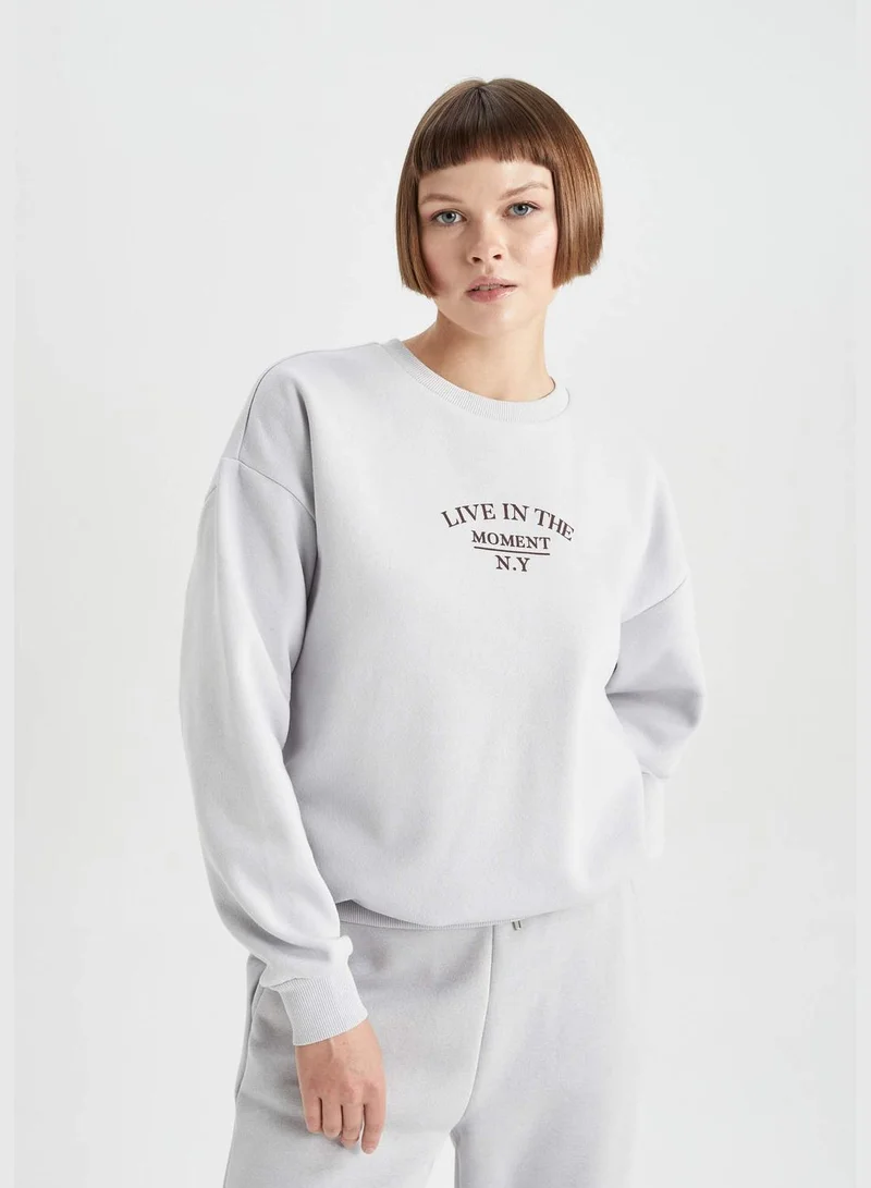 DeFacto Woman Crew Neck Knitted Sweatshirt