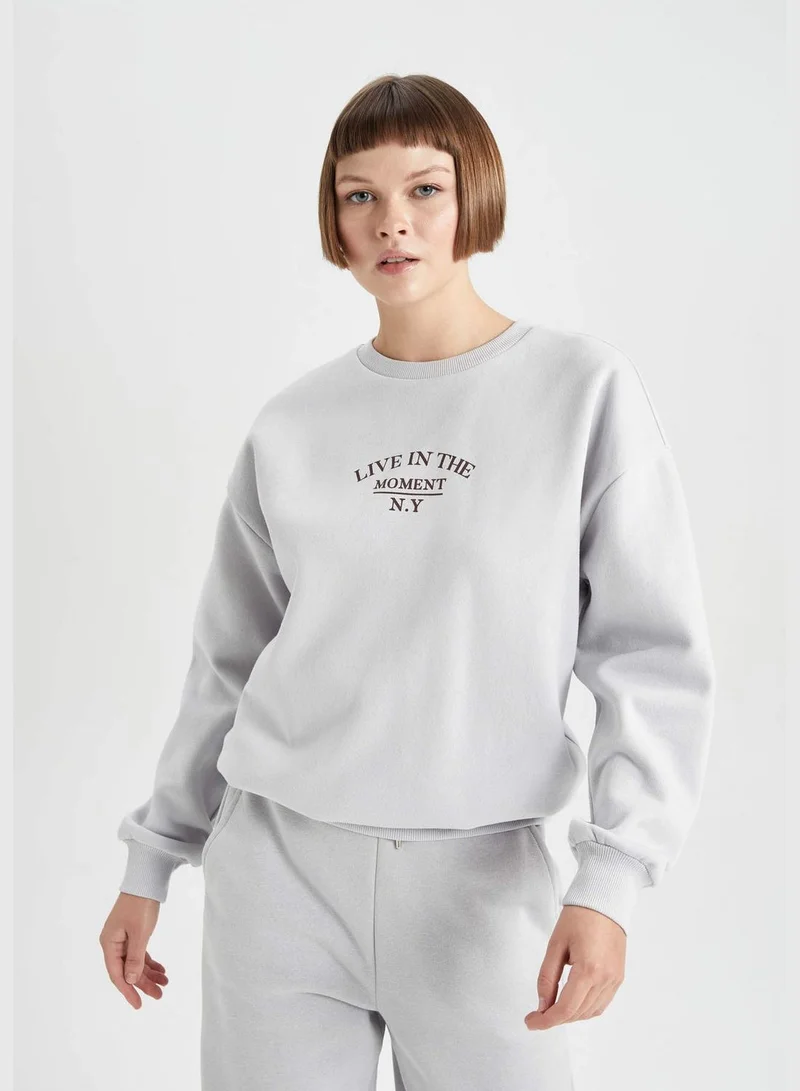 DeFacto Woman Crew Neck Knitted Sweatshirt