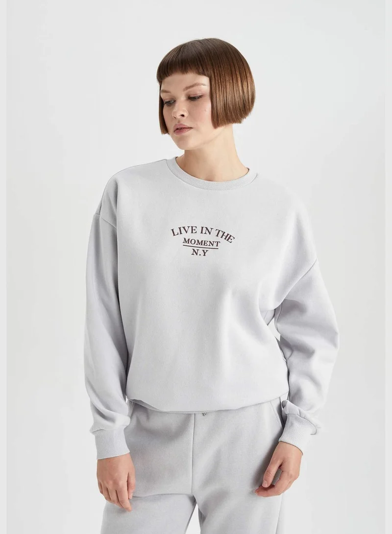 DeFacto Woman Crew Neck Knitted Sweatshirt