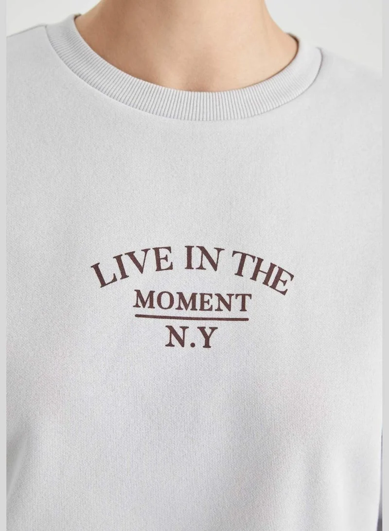 DeFacto Woman Crew Neck Knitted Sweatshirt