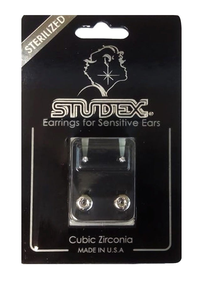 ستوديكس حلق الأذن 2 ملم مكعب زركونيا من الفولاذ المقاوم للصدأ لا يسبب الحاسية - Image 5