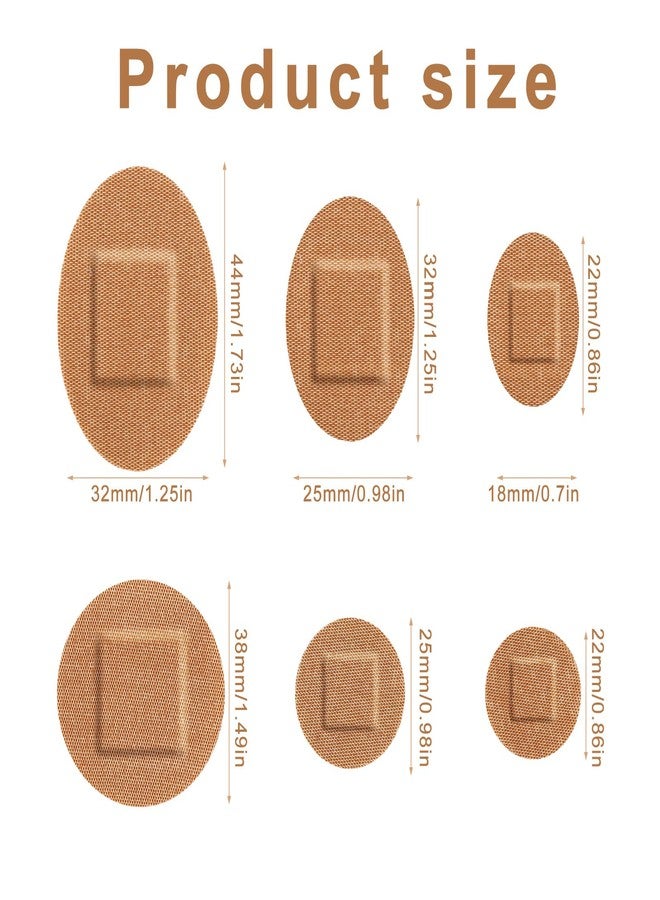 Fukaisu 120pcs Round and Oval Face Bandages, Elastic Fabric Adhesive with Small Dots Suitable for Skin, Ideal for Nose, Hands and Delicate Wounds (6 Sizes) - Image 2