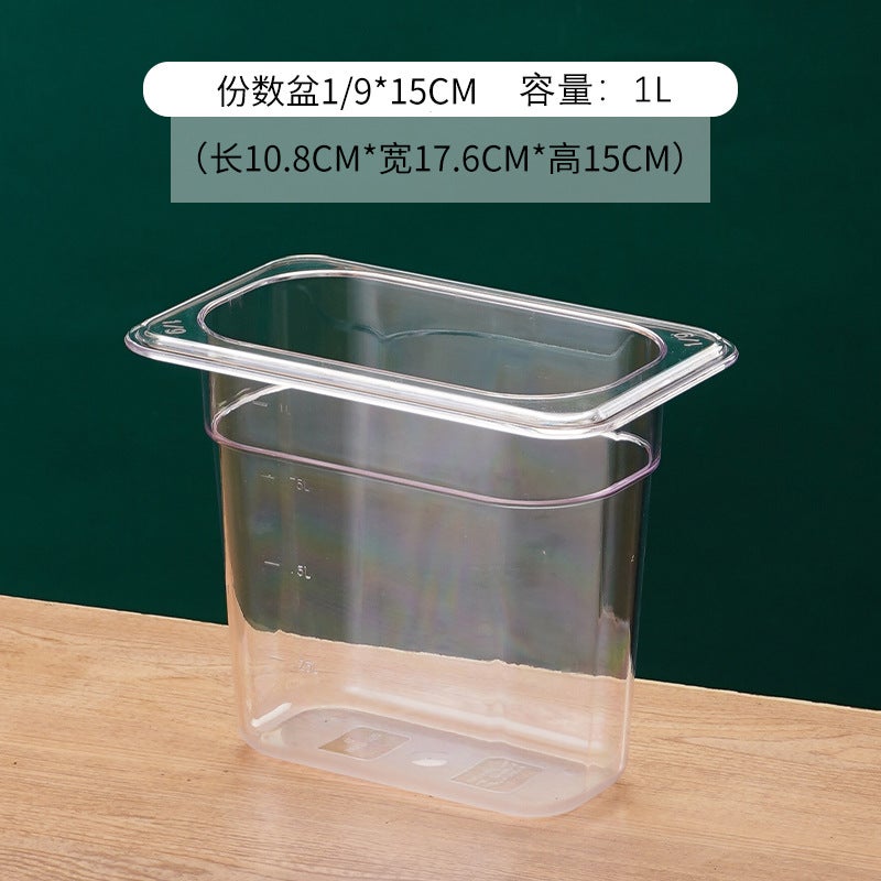 Serving Box, Portion Basin, Malatang Dish Display Box, Dish Selection, Drop-Resistant, Heat-Resistant, Transparent Plastic Pc Flip-Top Seasoning Box - Image 1