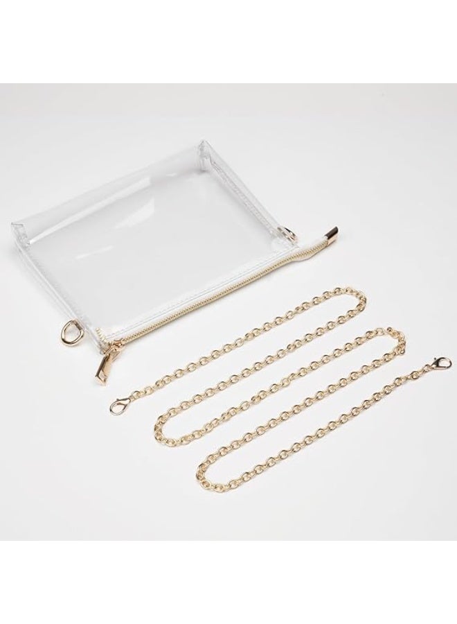 حقيبة شفافة للنساء - حقيبة صغيرة على الكتف مع سحاب ومعتمدة في الملاعب، حقيبة شفافة للملاعب للحفلات والمناسبات الرياضية - Image 3