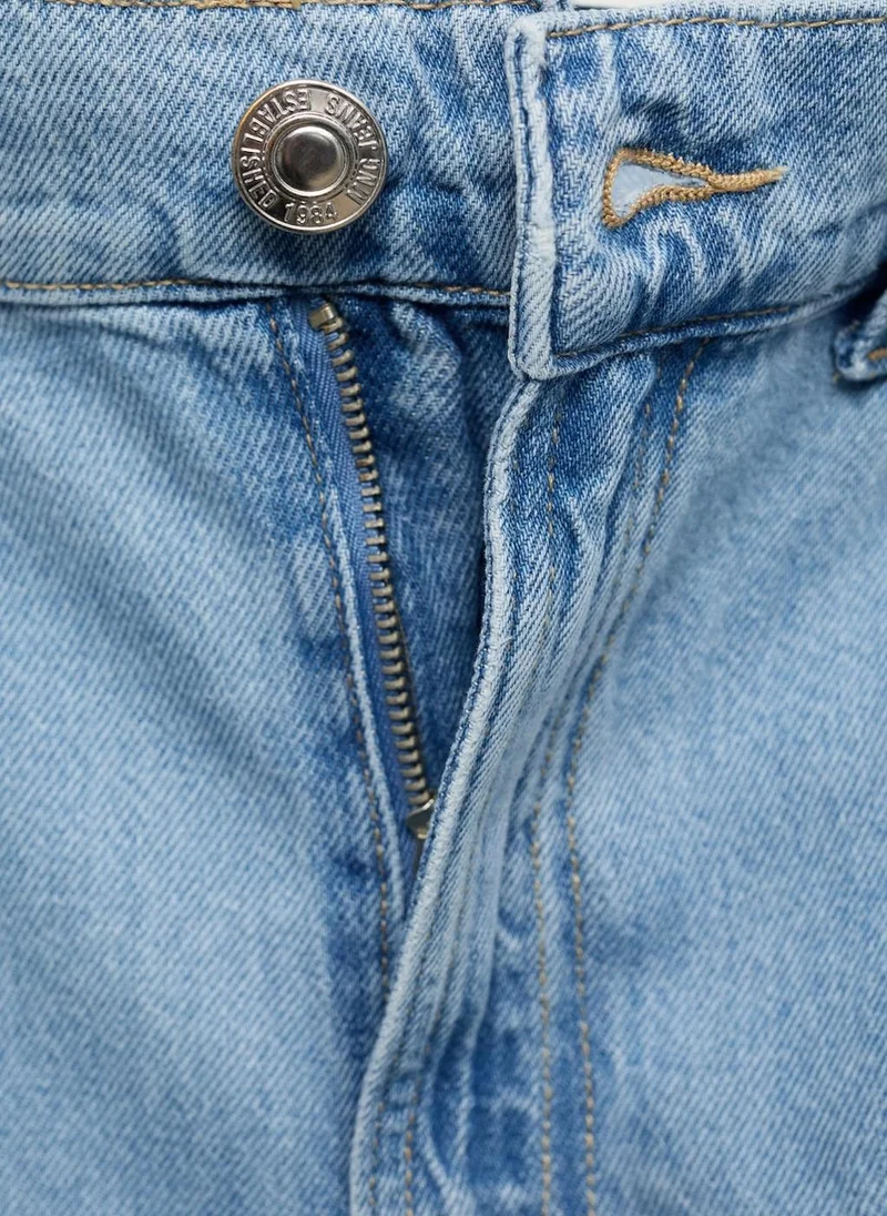 MANGO Turn-Up Hem Straight Shorts