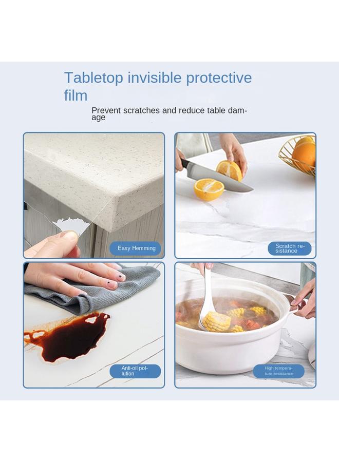Bluejw Cooktop Film Kitchen Cabinet Glass Countertop Marble Quartz Stone Oil-proof Sticker High Temperature Table Transparent - Image 3