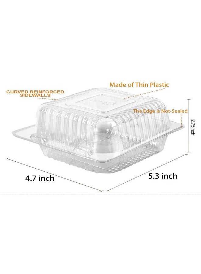 Axe Sickle 150 Count Clear Plastic Hinged Take Out Containers Clamshell Takeout Tray Food Clamshell Containers Outside Diameter for Dessert, Snacksetc, Cakes Slice, Cookies, Salads - Image 3