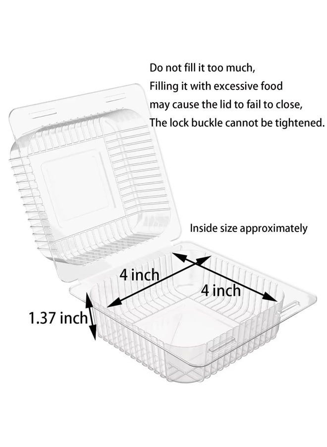 Axe Sickle 150 Count Clear Plastic Hinged Take Out Containers Clamshell Takeout Tray Food Clamshell Containers Outside Diameter for Dessert, Snacksetc, Cakes Slice, Cookies, Salads - Image 2