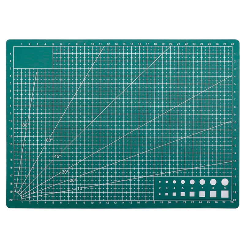 A4 Self Healing Cutting Mat Double-sided Non-slip PVC Cutting Board with Grid Lines Angles Design 3mm Thickness for Scrapbooking Art & Craft Projects - Image 2