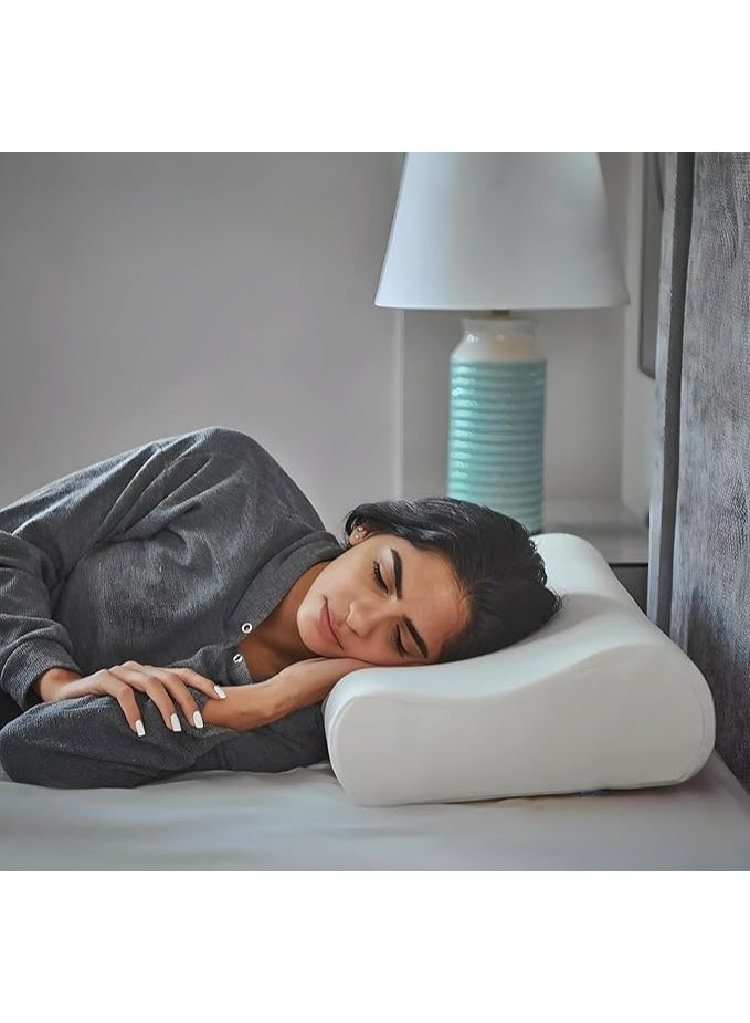 Orthopedic Memory Foam Pillow for Deep Sleeping – Ergonomic Support for Neck and Shoulder Relief – Breathable Healthy Bed Pillow for Quiet and Restorative Sleep – Elegant White. - Image 1