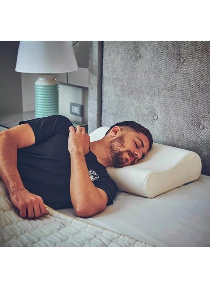 Orthopedic Memory Foam Pillow for Deep Sleeping – Ergonomic Support for Neck and Shoulder Relief – Breathable Healthy Bed Pillow for Quiet and Restorative Sleep – Elegant White. - Image 3